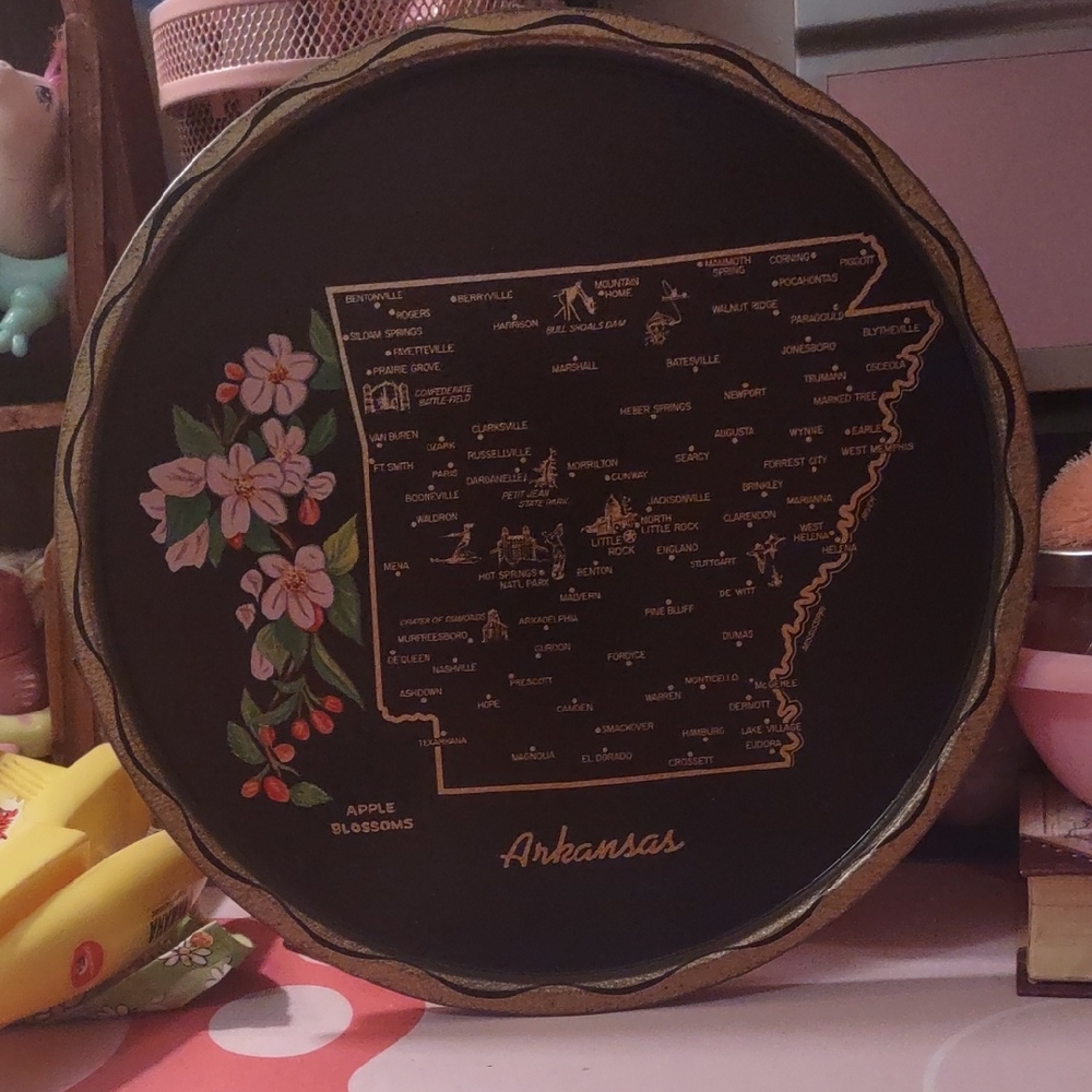 Arkansas Decorative Tray with Floral Design